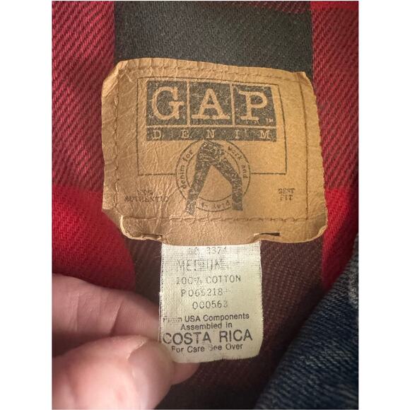 Vintage Gap Denim Jean Insulated Flannel Trucker Jacket Size Medium Y2K 90s - Picture 8 of 8